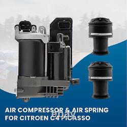 Air Suspension Compressor +2x Air Sping Bag For Citroen C4 Grand Picasso I 06-13