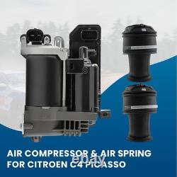 Air Suspension Compressor +2x Air Sping Bag For Citroen C4 Grand Picasso I 06-13