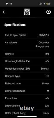 NEW Rockshox DELUXE Select + rear Shock For Mountain Bike Mtb, Rear Suspension