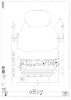 Kab 85 / E6 Suspension Pneumatique Pour Siège De Tracteur De Luxe 12v Inc. Emerillon, Repose-tête Et Accoudoirs